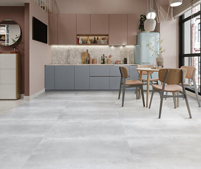 MUSES BLAZE LIGHT GREY FELLTEC 600X600MM SQUARE TILE (PER BOX)