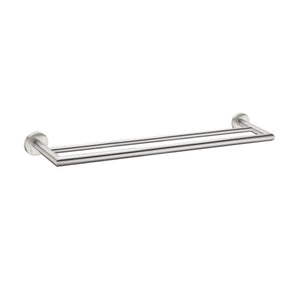 NERO DOLCE DOUBLE TOWEL RAIL BRUSHED NICKEL 700MM
