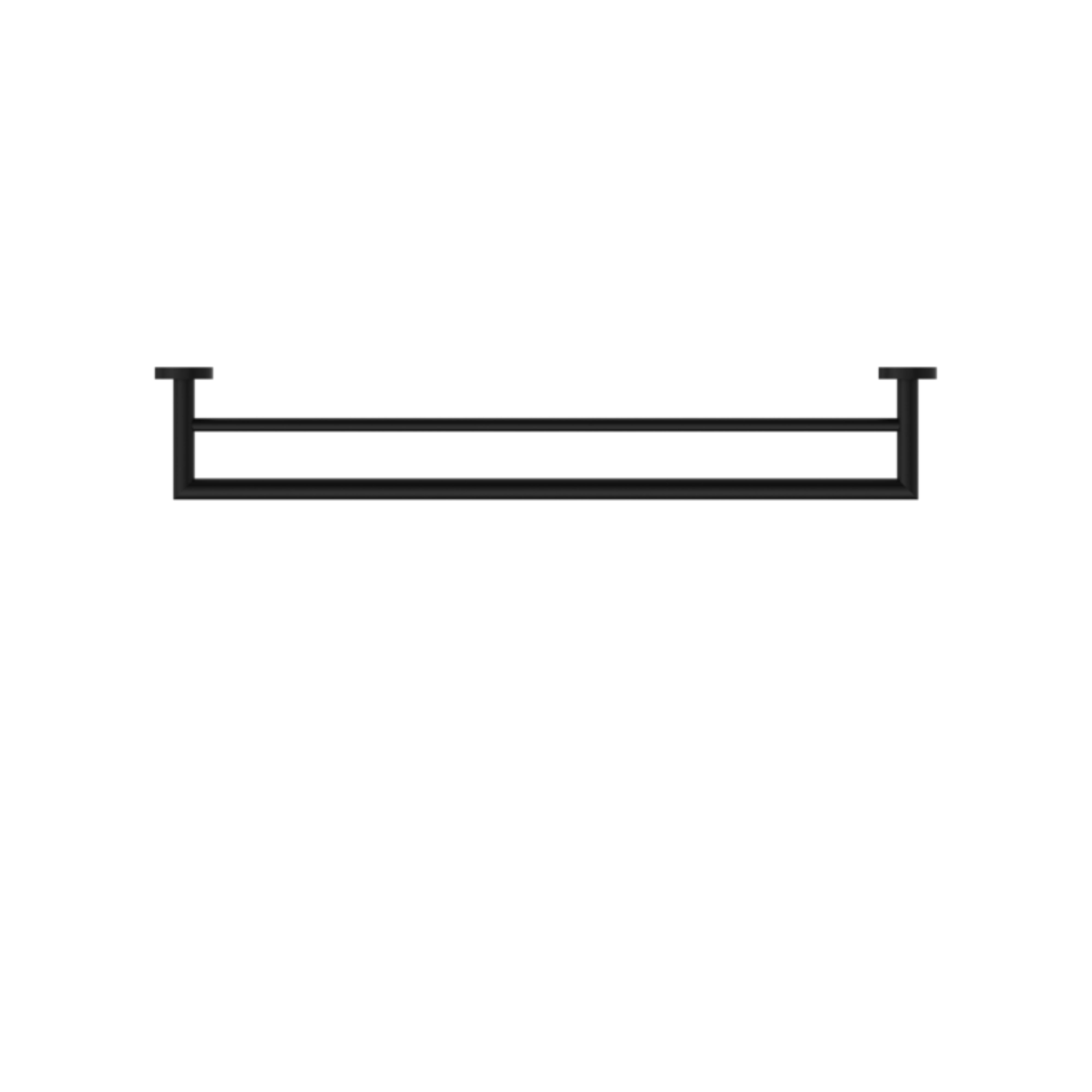 NERO DOLCE DOUBLE TOWEL RAIL MATTE BLACK 700MM