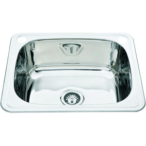 IKON SINGLE BOWL ABOVE MOUNT LAUNDRY SINK STAINLESS STEEL 555MM