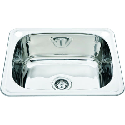 IKON SINGLE BOWL ABOVE MOUNT LAUNDRY SINK STAINLESS STEEL 555MM