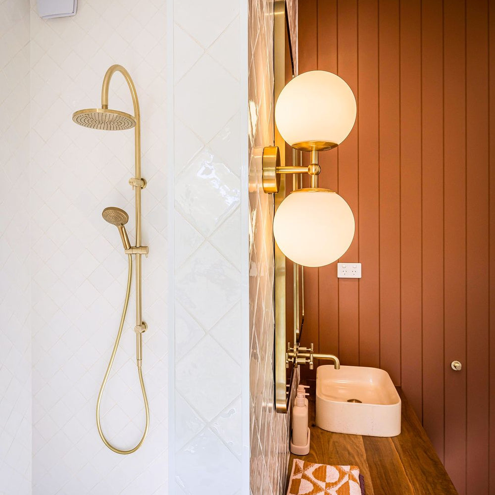 NERO OPAL TWIN SHOWER WITH AIR SHOWER 339MM BRUSHED GOLD
