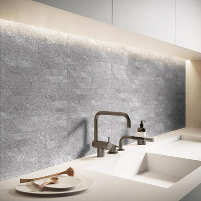 MUSES CREST LIGHT GREY FELLTEC 75X300MM SUBWAY TILE (PER BOX)