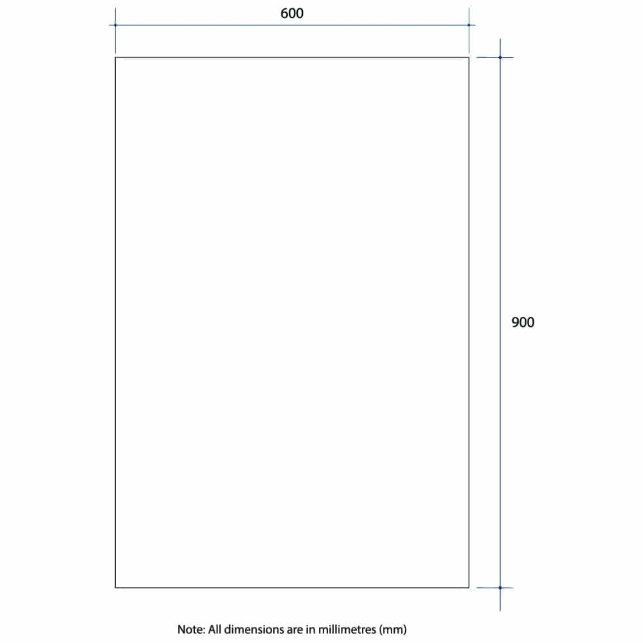 THERMOGROUP ABLAZE RECTANGLE POLISHED EDGE MIRROR WITH DEMISTER 600X900MM
