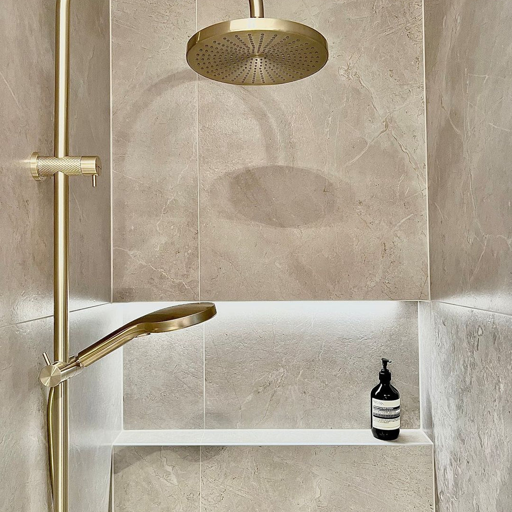 NERO OPAL TWIN SHOWER WITH AIR SHOWER 339MM BRUSHED GOLD