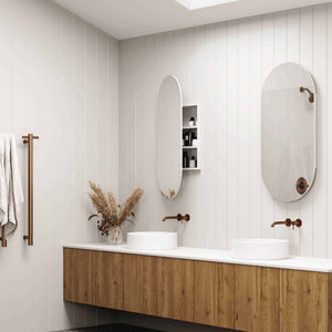 THERMOGROUP ABLAZE PILL SHAPE MIRROR CABINET WHITE 500X1000MM