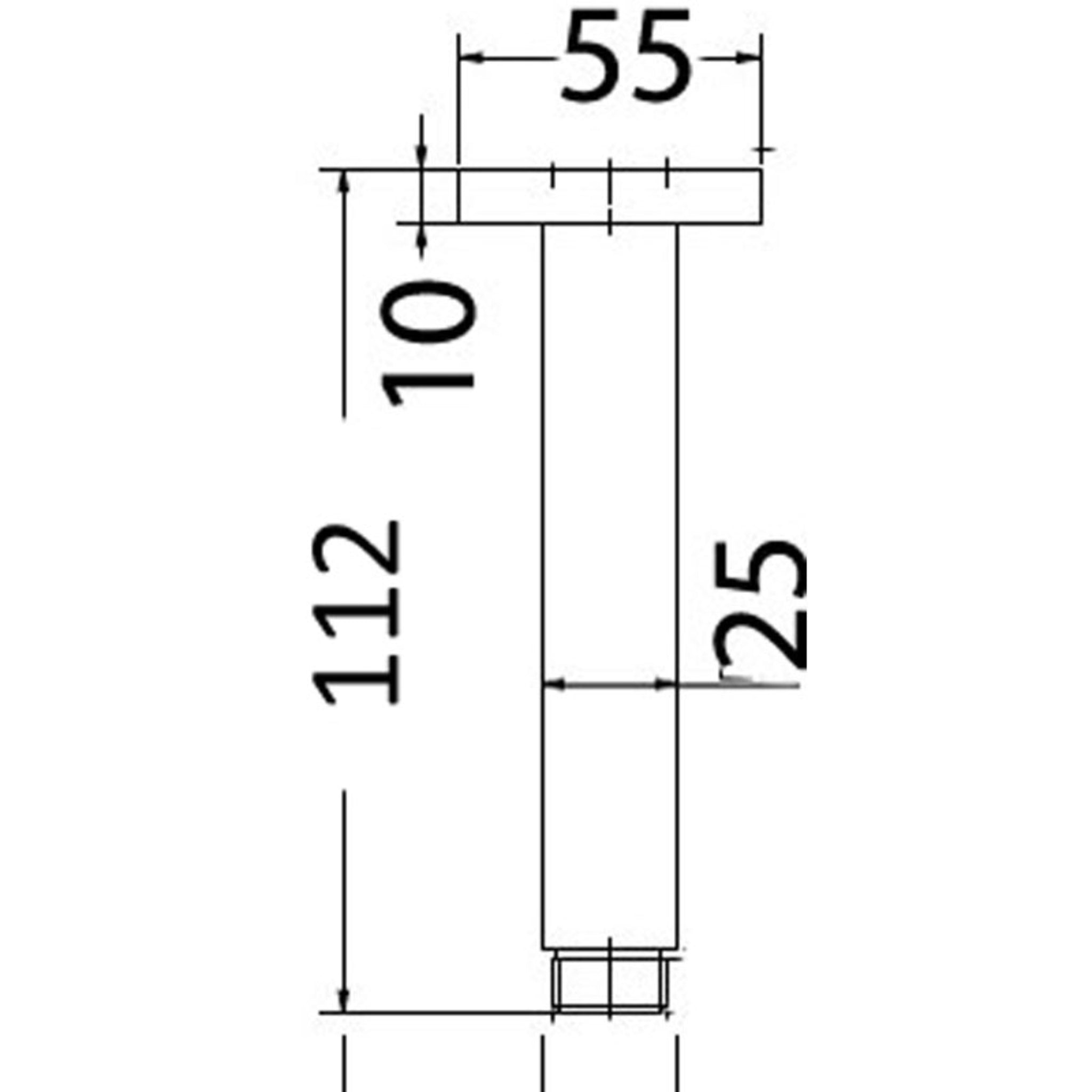 IKON SQUARE VERTICAL SHOWER ARM 100MM CHROME