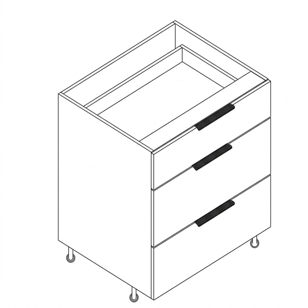 VITO CUSTOM THREE-DRAWER CUPBOARD FLOOR STANDING KITCHEN CABINET (MULTIPLE SIZES AVAILABLE)