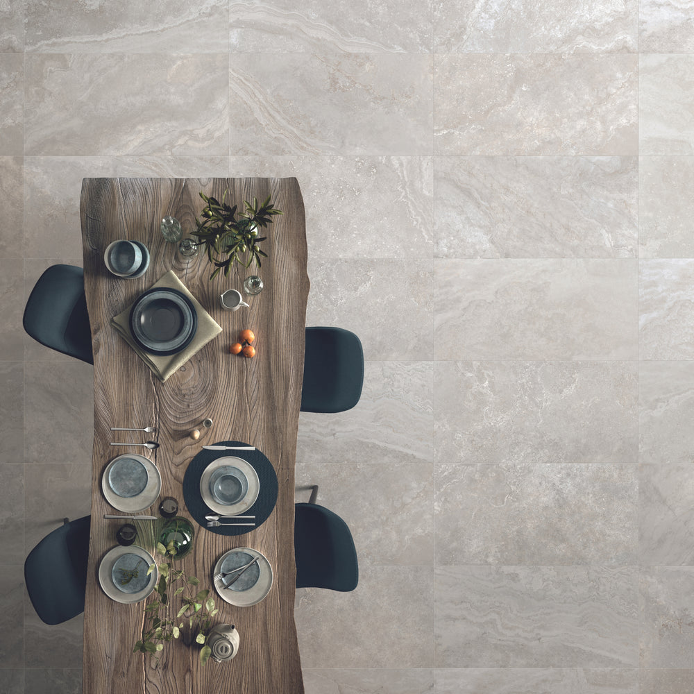 EVERSTONE 3D CRAFTED TRAVERTINE SILVER NATURAL 600X300MM RECTANGULAR TILE (PER BOX)