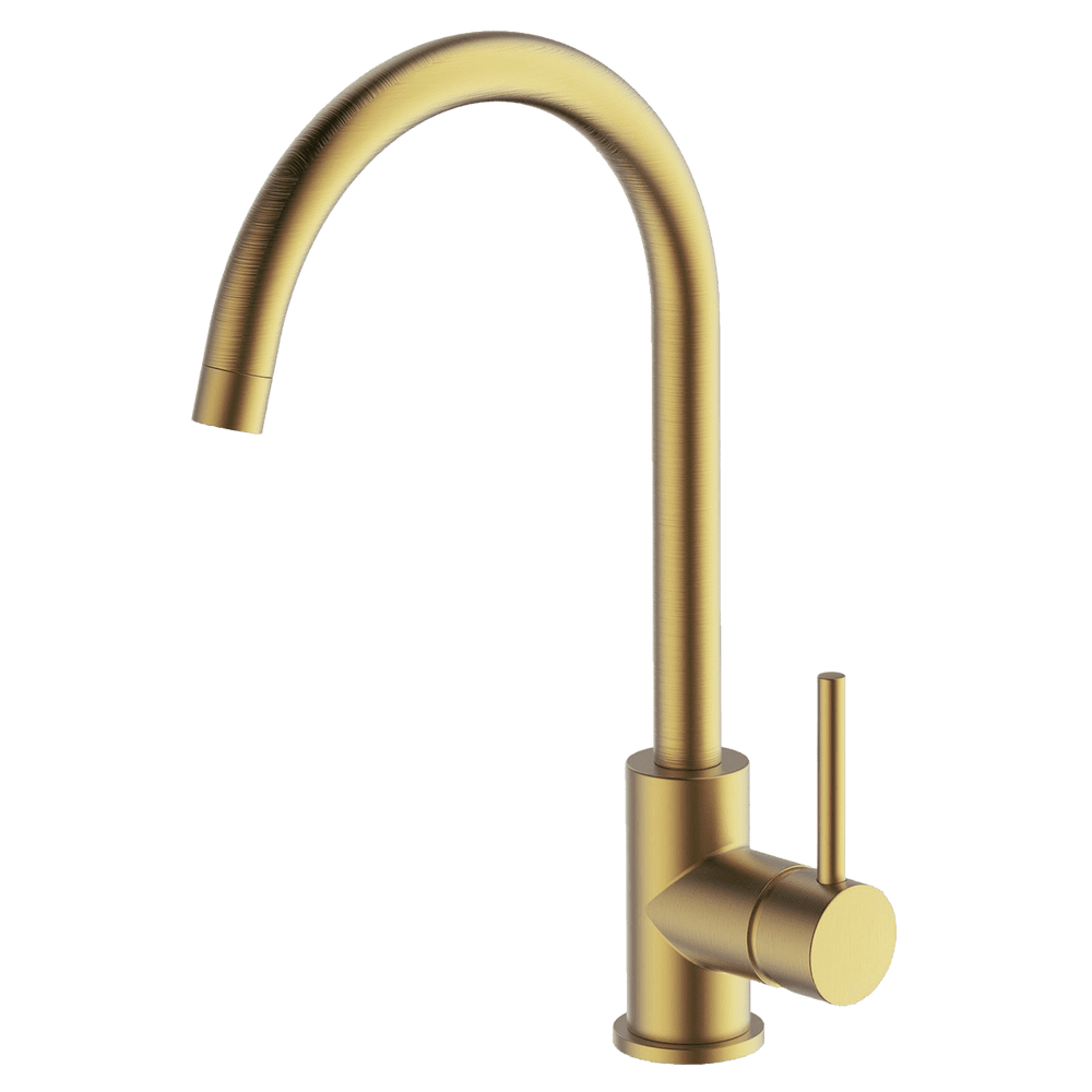 GARETH ASHTON LUCIA GOOSE SIDELEVER MIXER BRUSHED BRASS