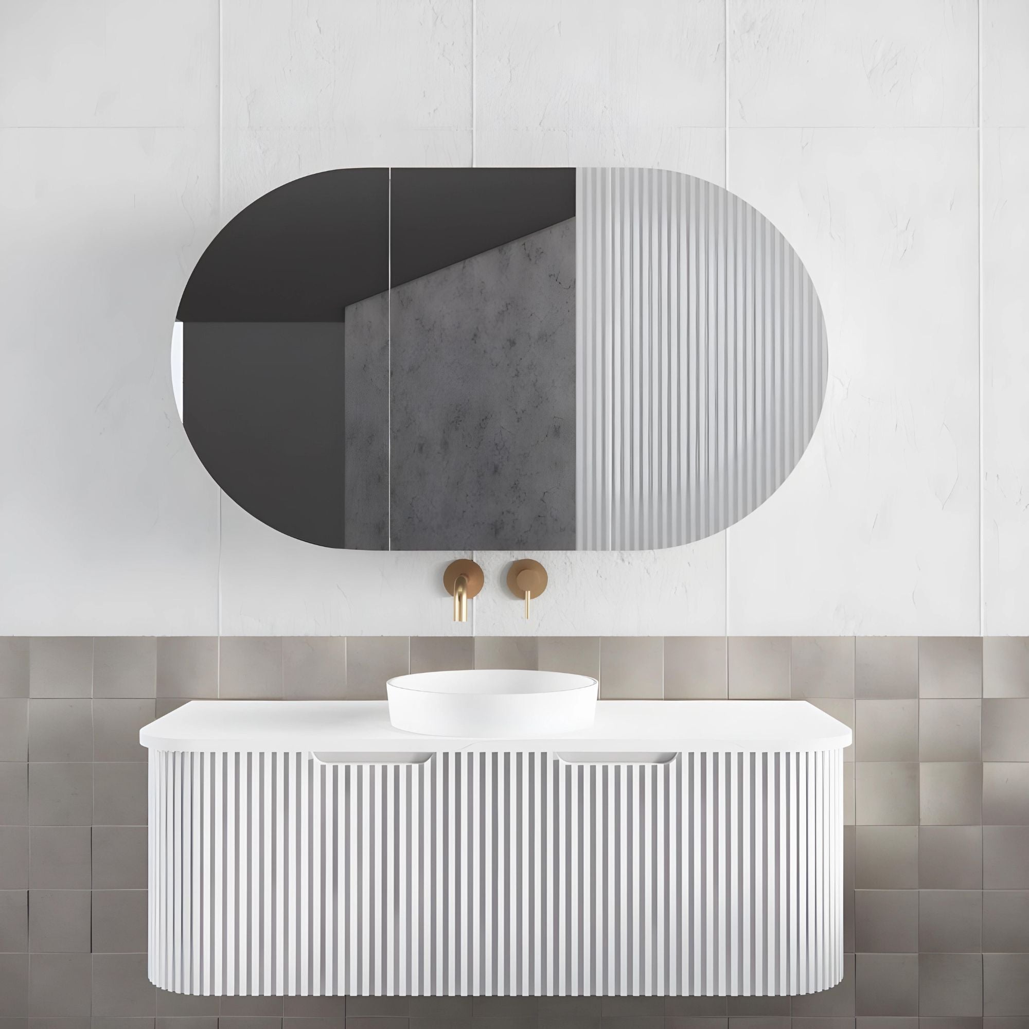 RIVA BERGEN MATTE WHITE 1200MM SINGLE BOWL WALL HUNG VANITY