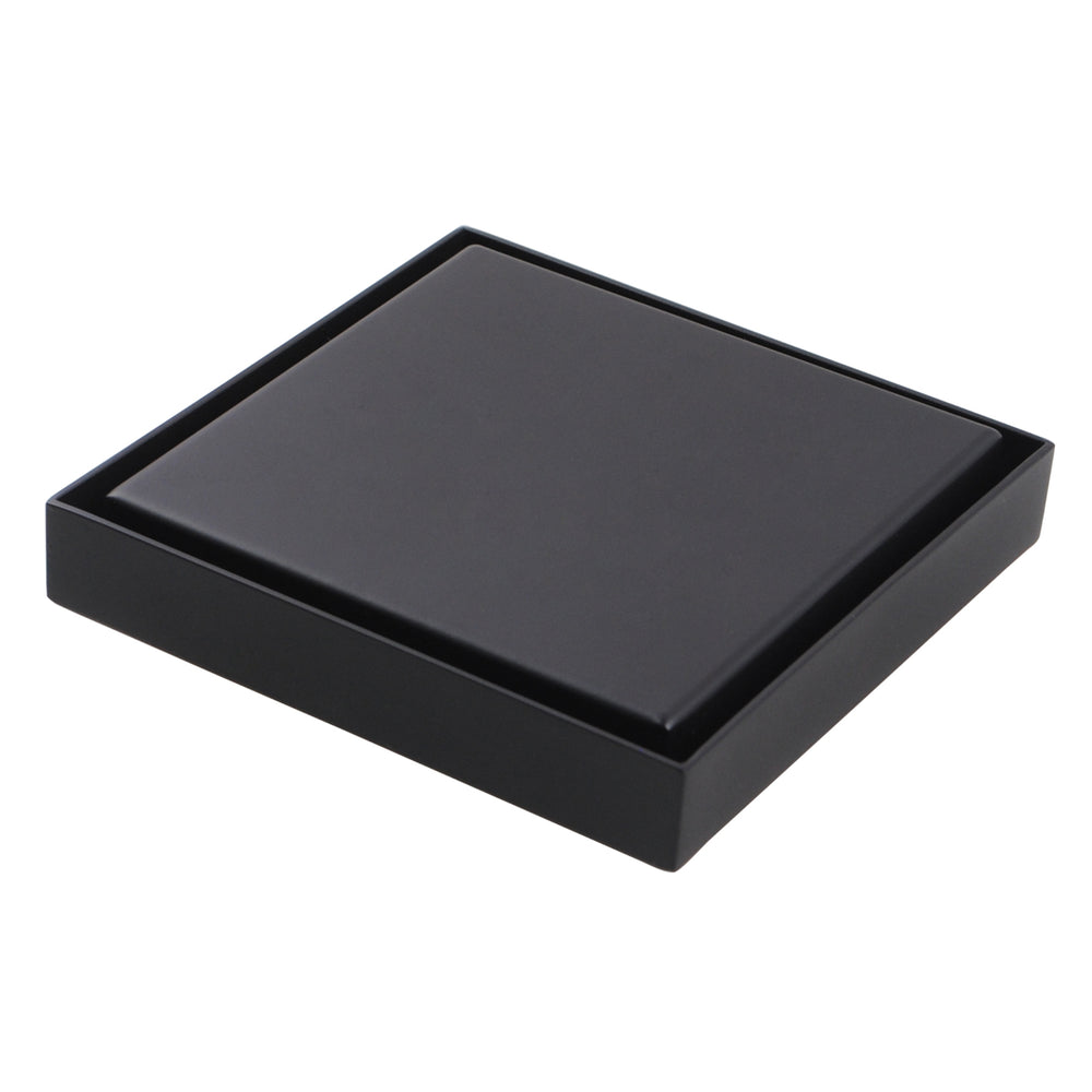 AQUAPERLA TILE INSERT SHOWER GRATE DRAIN MATTE BLACK 120MM