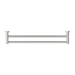 NERO CLASSIC NON-HEATED DOUBLE TOWEL RAIL BRUSHED NICKEL (AVAILABLE IN 600MM AND 800MM)