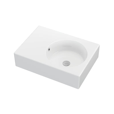 FIENZA REBA WALL HUNG RIGHT-HAND BASIN GLOSS WHITE 600MM