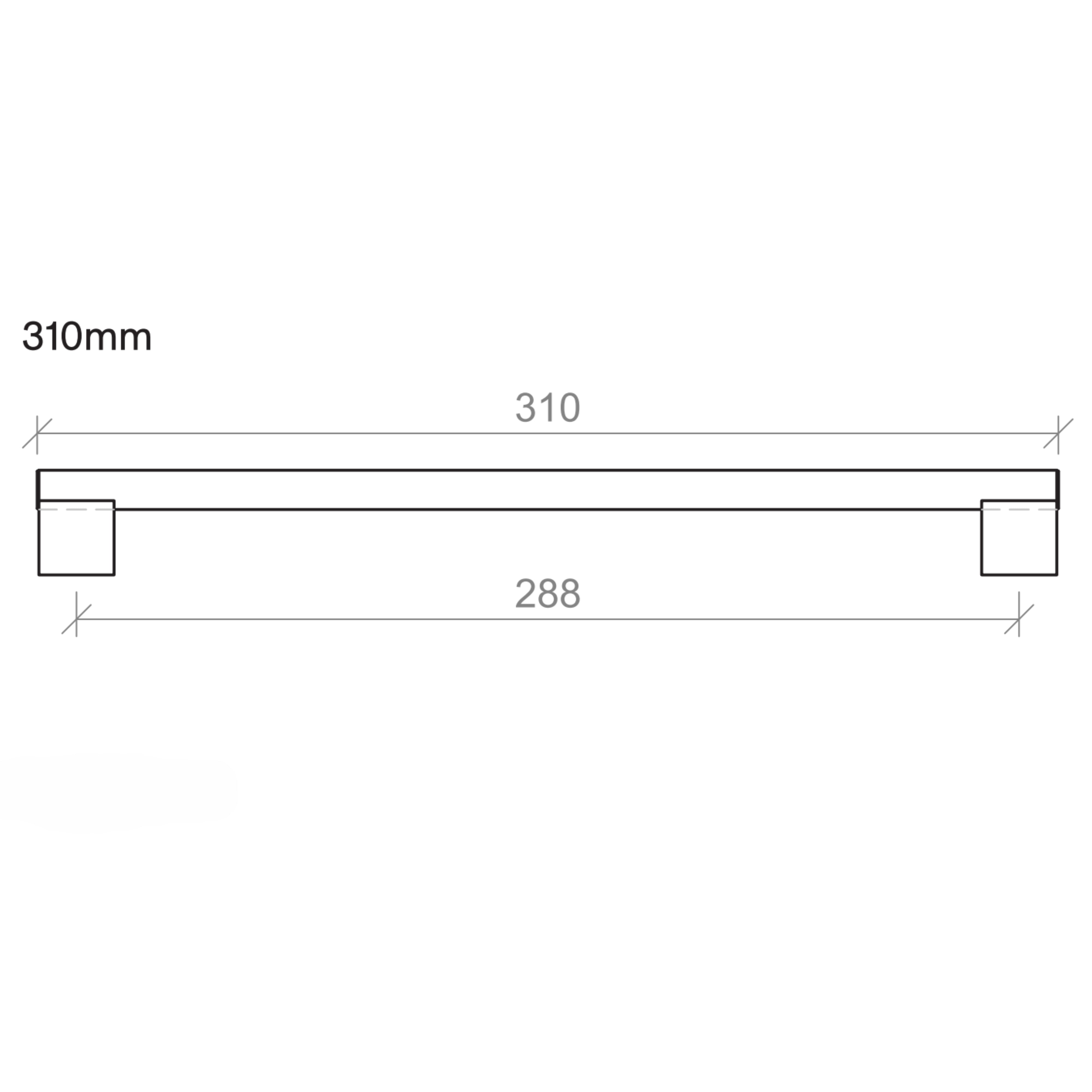 TIMBERLINE LORD HANDLE GUN METAL (AVAILABLE IN 120MM, 215MM, 310MM AND 410MM)
