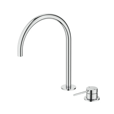 BELLA VISTA MICA LEAD FREE GOOSENECK HOB SINK/BASIN MIXER SET 311MM CHROME