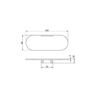 NERO ZEN SOAP DISH HOLDER 250MM GRAPHITE