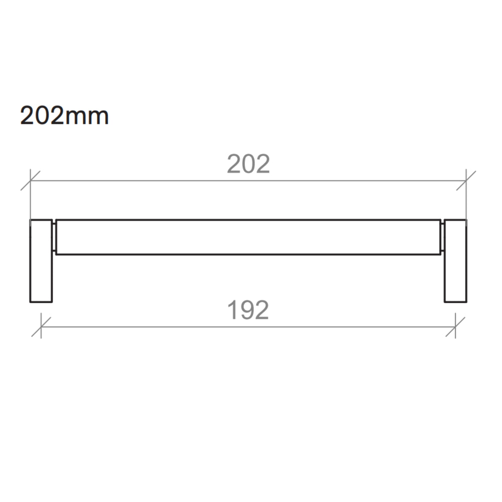 TIMBERLINE KNURLED BAR HANDLE BLACK (AVAILABLE IN 106MM, 202MM AND 330MM)