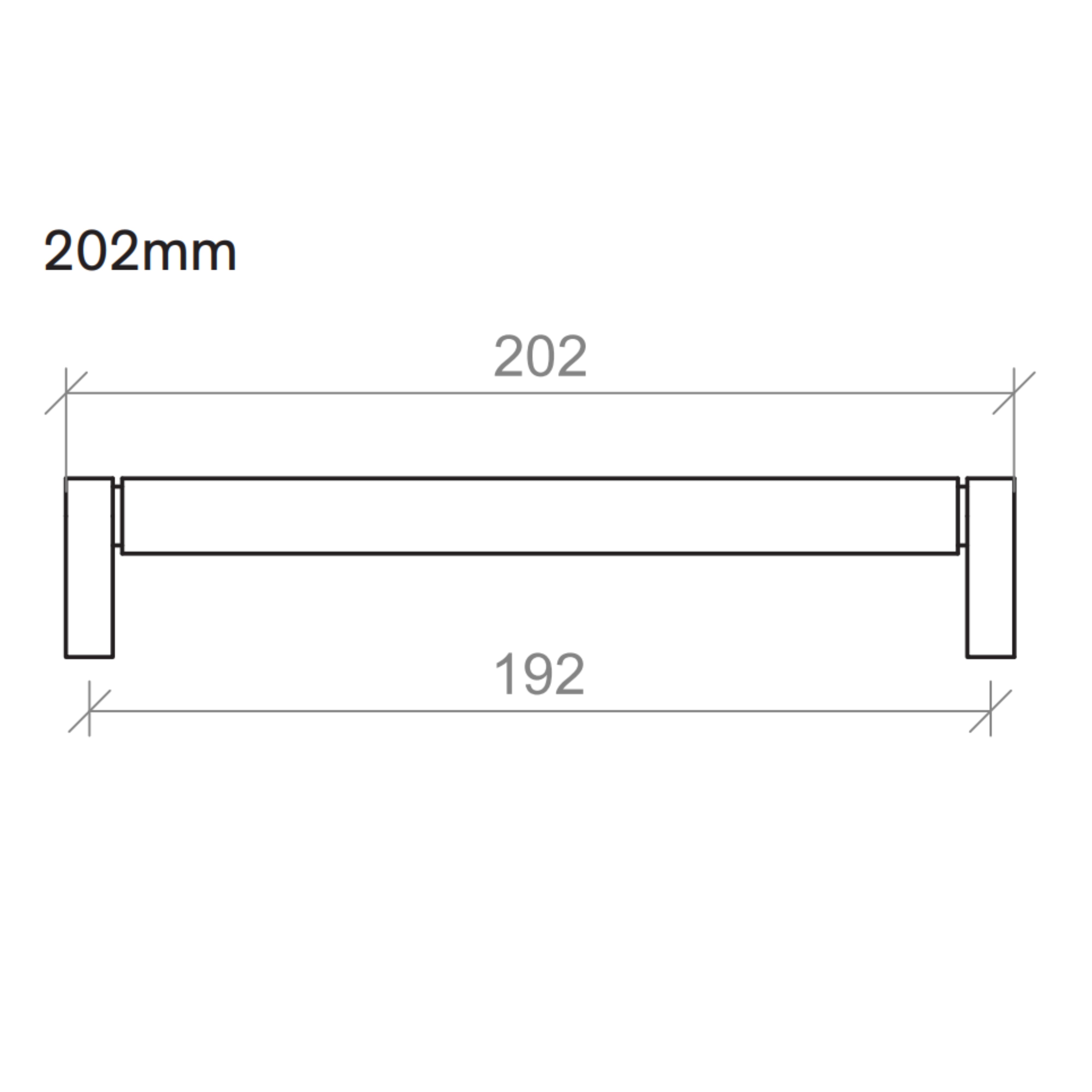 TIMBERLINE KNURLED BAR HANDLE GUN METAL (AVAILABLE IN 106MM, 202MM AND 330MM)