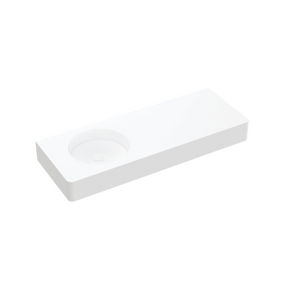 FIENZA ENCANTO SOLID SURFACE WALL HUNG LEFT HAND BASIN MATTE WHITE 1200MM