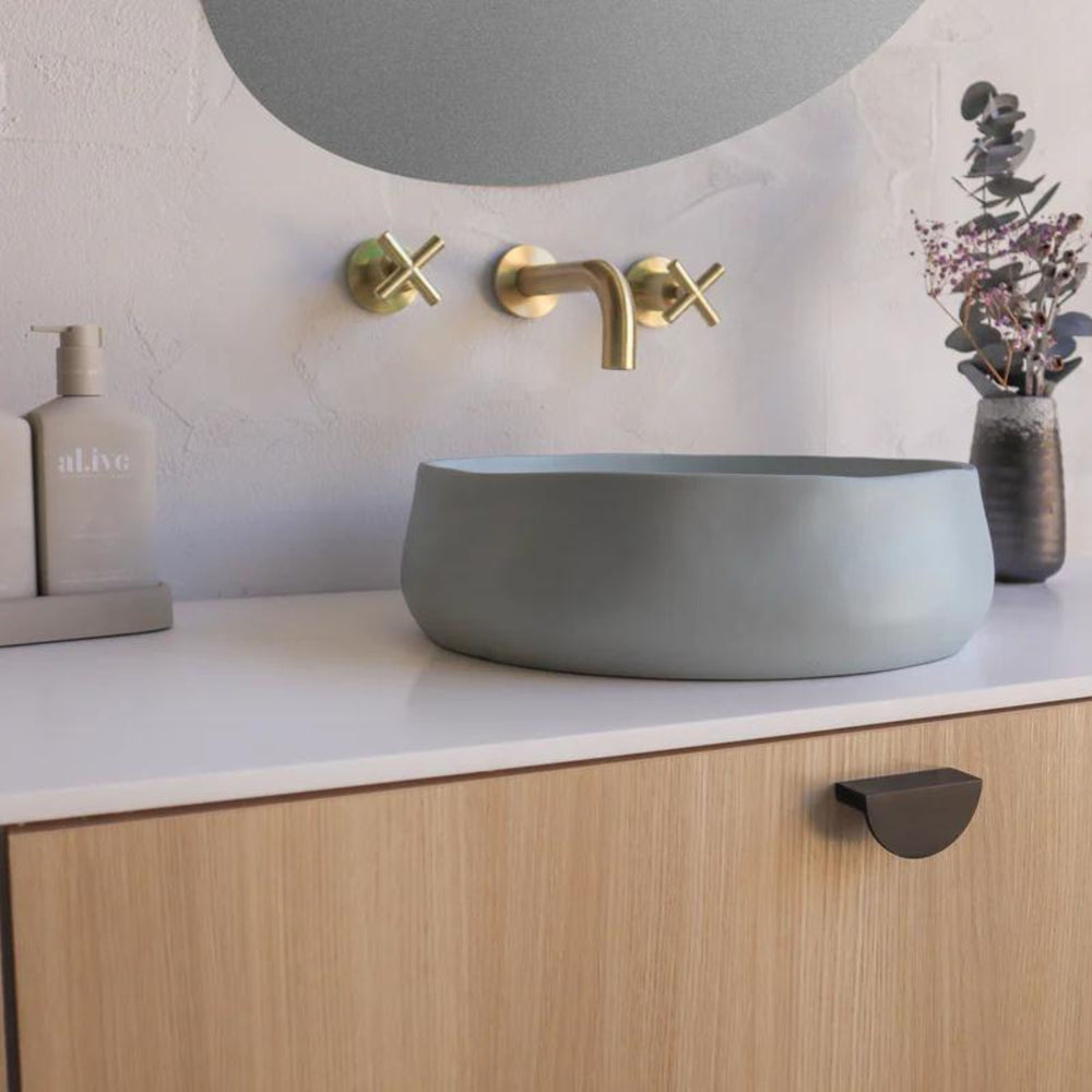 NOOD CO CONSCIOUS RANGE MILL ABOVE COUNTER / WALL HUNG BASIN POWDER BLUE 380MM