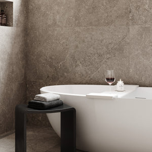THERMOGROUP WILLOW SOLID SURFACE SHOWER STOOL 400MM BLACK
