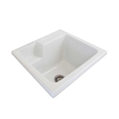 SEIMA EVA 620 SINGLE BOWL LAUNDRY SINK GLOSS WHITE 620MM
