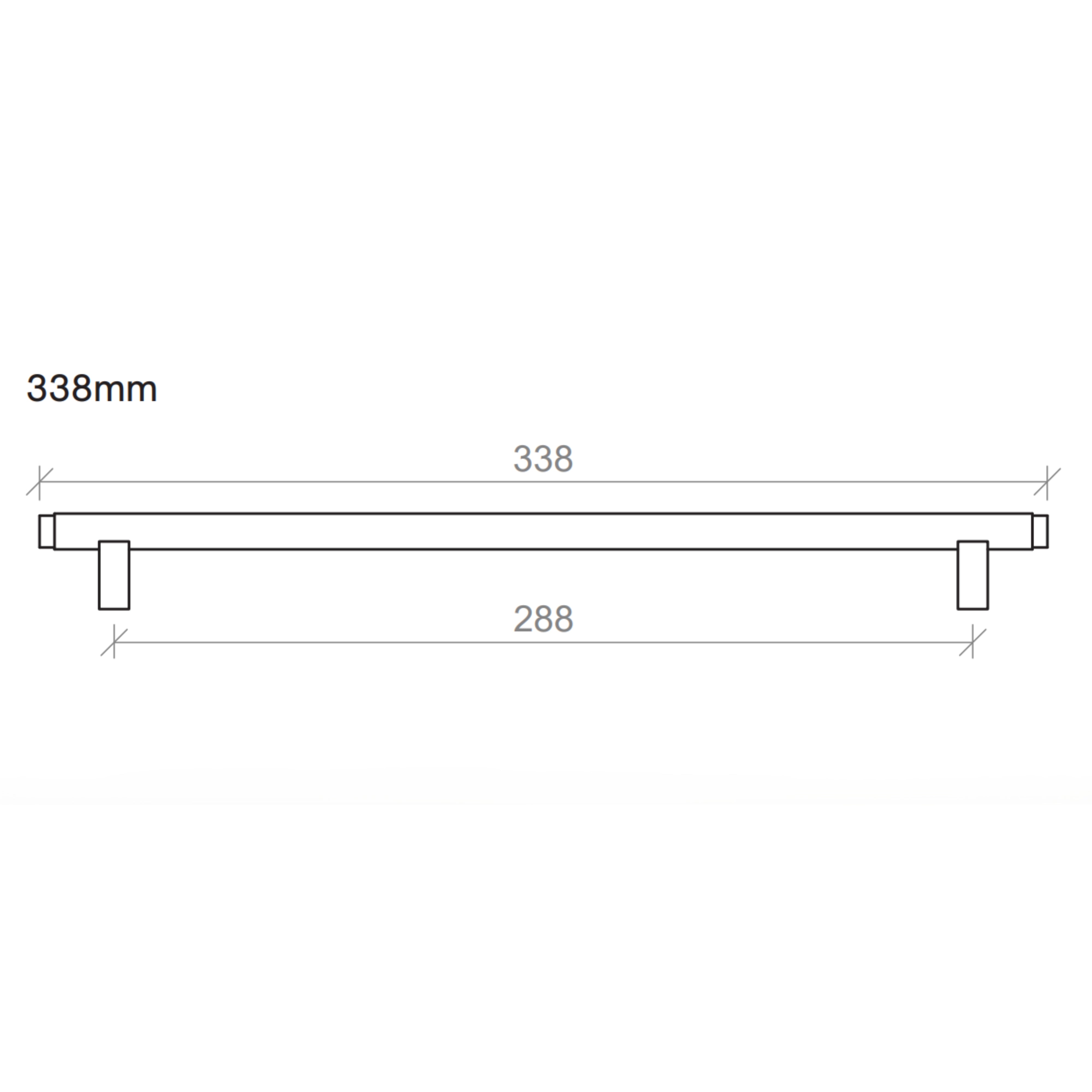 TIMBERLINE MONARCH HANDLE GUN METAL (AVAILABLE IN 150MM, 240MM, 340MM AND 435MM)