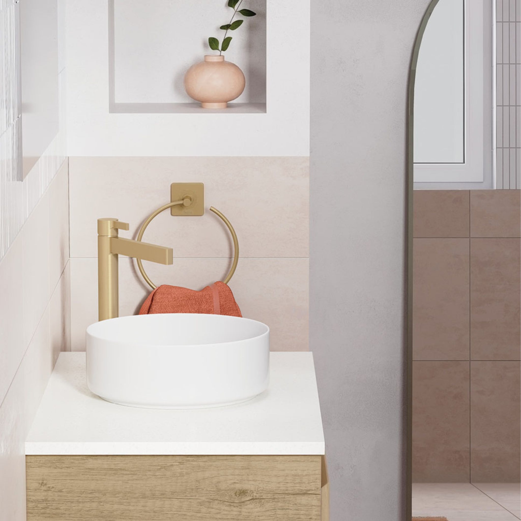 FIENZA REBA ABOVE COUNTER BASIN GLOSS WHITE 310MM