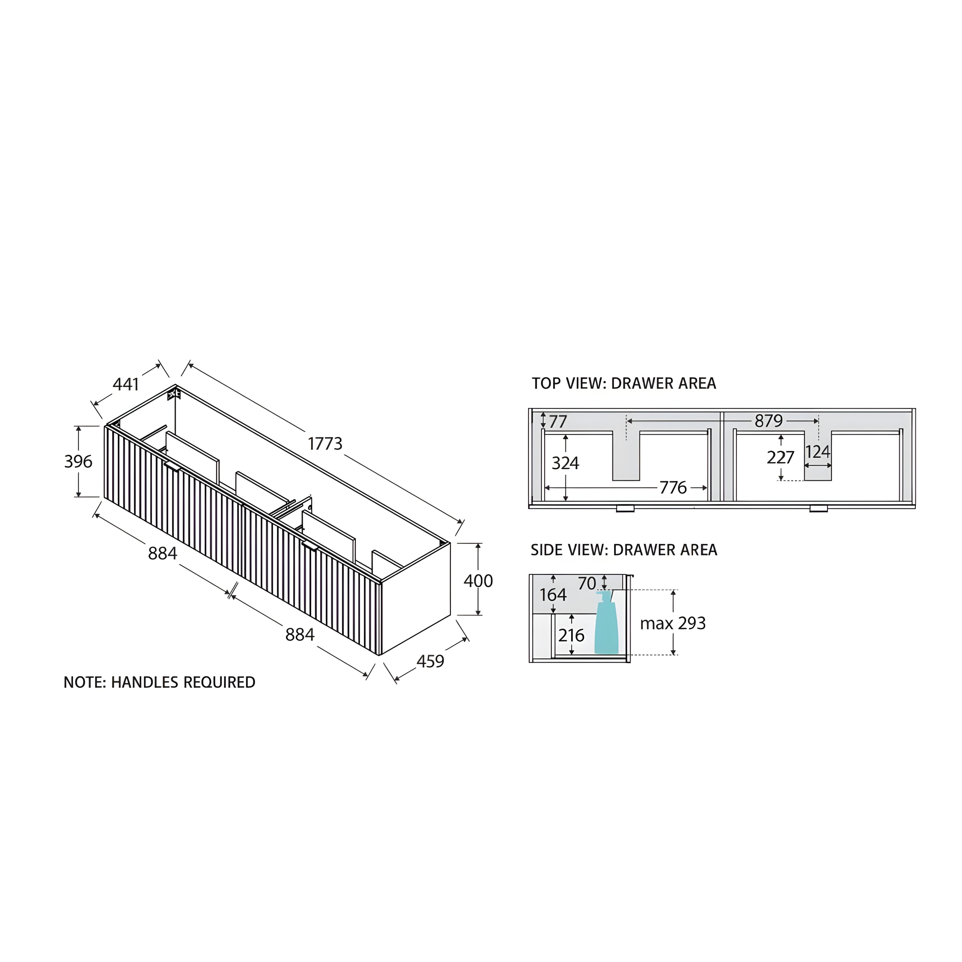 FIENZA BAYVIEW ULTRA WHITE MATTE 1800MM DOUBLE BOWL WALL HUNG VANITY