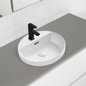 FIENZA REBA SEMI-INSET BASIN WITH TAPHOLE GLOSS WHITE 390MM