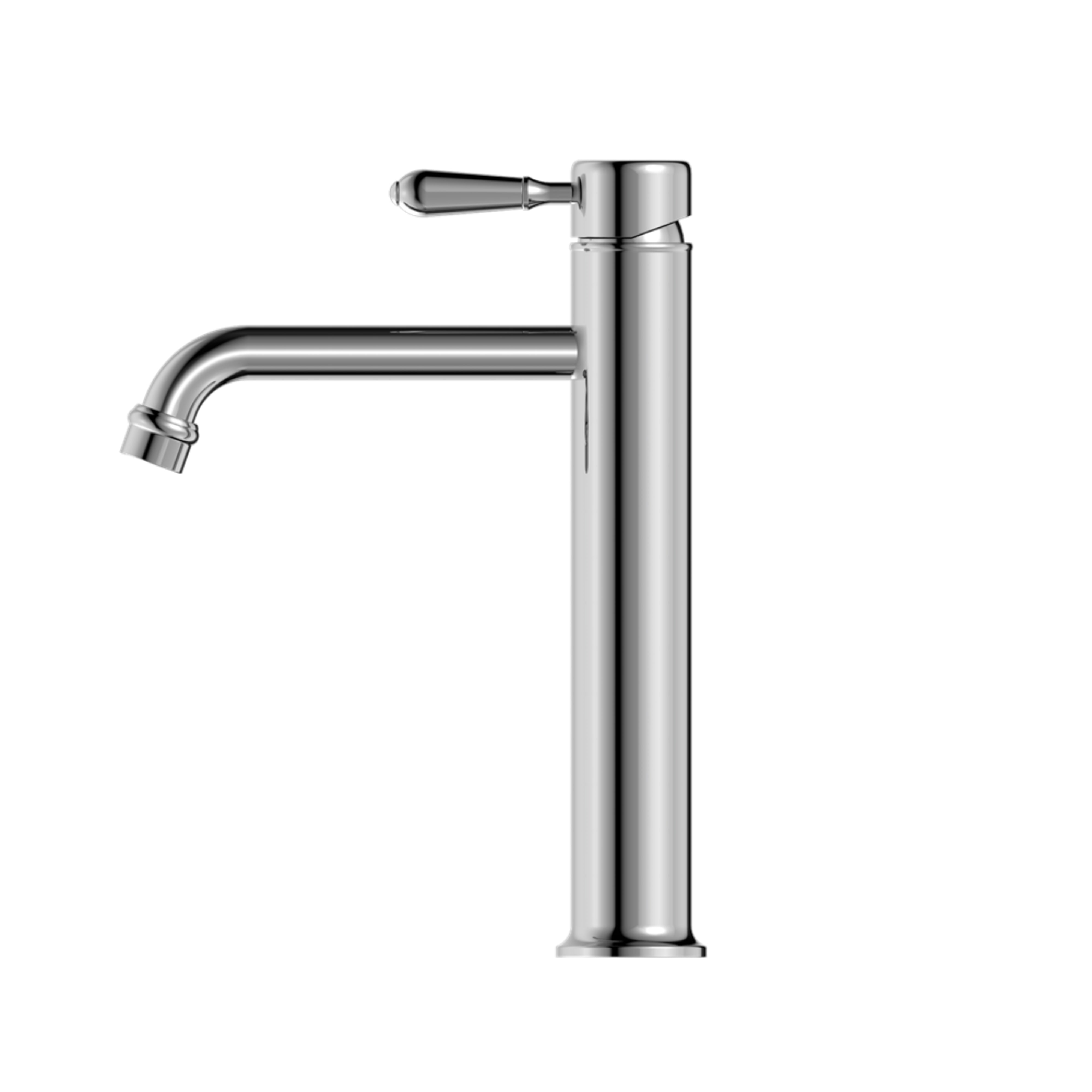 NERO YORK TALL BASIN MIXER WITH METAL LEVER 290MM CHROME