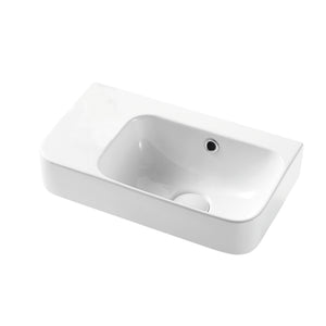 SEIMA LIMNI 260 WALL HUNG BASIN WITH OVERFLOW GLOSS WHITE 450MM
