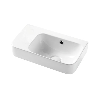 SEIMA LIMNI 260 WALL HUNG BASIN WITH OVERFLOW GLOSS WHITE 450MM