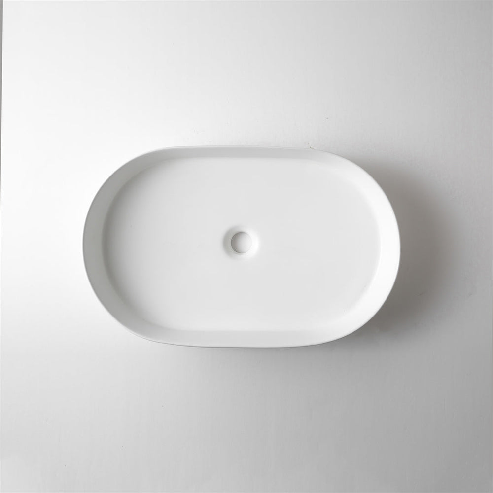 CLAYA PILL FLUTED ABOVE COUNTER BASIN MATTE WHITE 600MM
