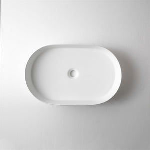 CLAYA PILL FLUTED ABOVE COUNTER BASIN MATTE WHITE 600MM