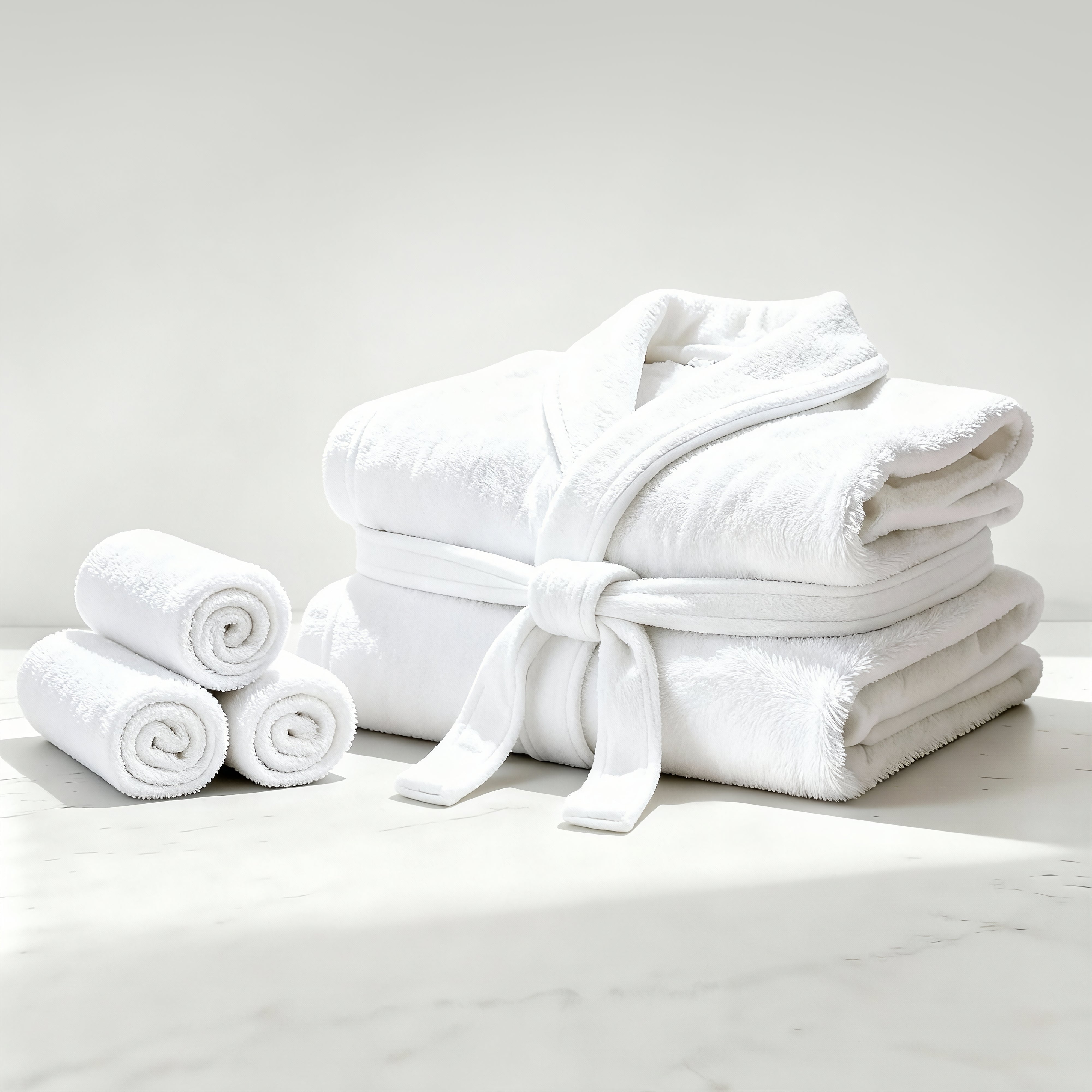 100% COTTON BATHROBE AND TOWEL SET