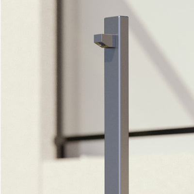 RAINWARE SUNCOAST PREMIUM FREESTANDING OUTDOOR HOT AND COLD SHOWER AND COLD FOOTWASH STAINLESS STEEL