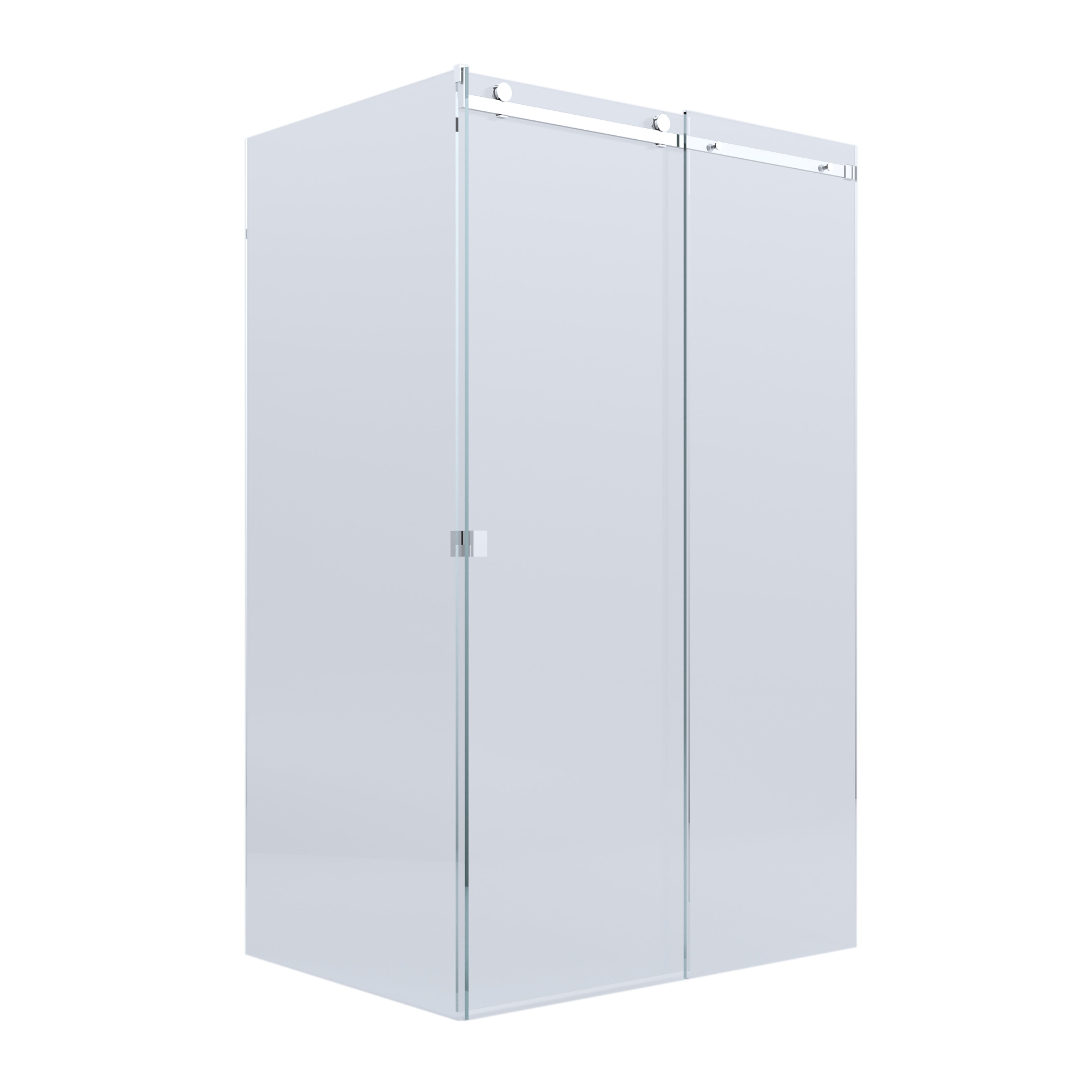 BELLA VISTA VICTORIA FRAMELESS SLIDING FRONT AND RETURN PANEL SHOWER SCREEN CHROME