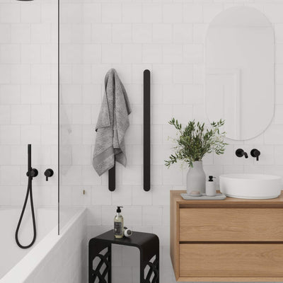 THERMOGROUP IVY SOLID SURFACE SHOWER STOOL 400MM BLACK