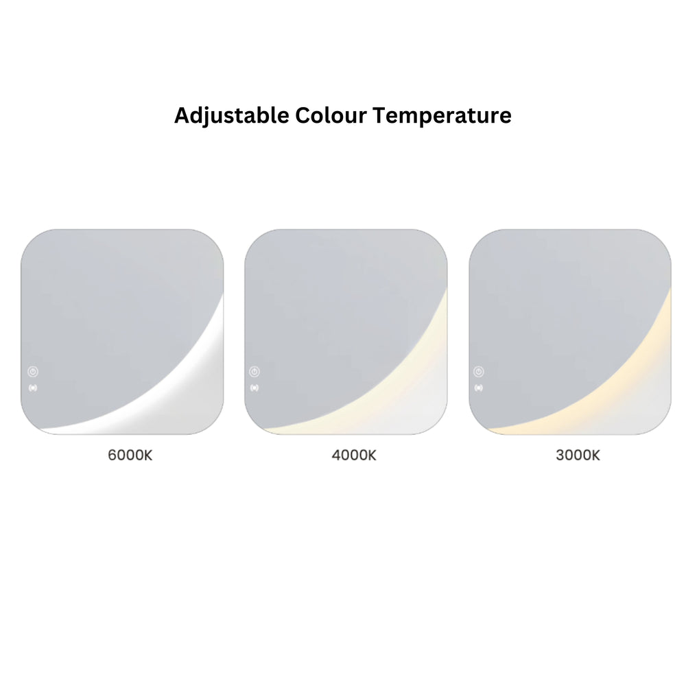 AQUAPERLA ROUND FRAMELESS BACK-LIT LED MIRROR SILVER 600MM