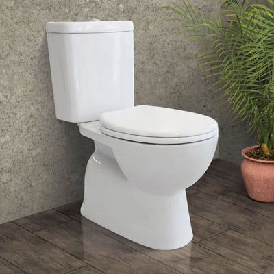 FIENZA STELLA CLOSE COUPLED RIMLESS TOILET SUITE GLOSS WHITE WITH S-TRAP