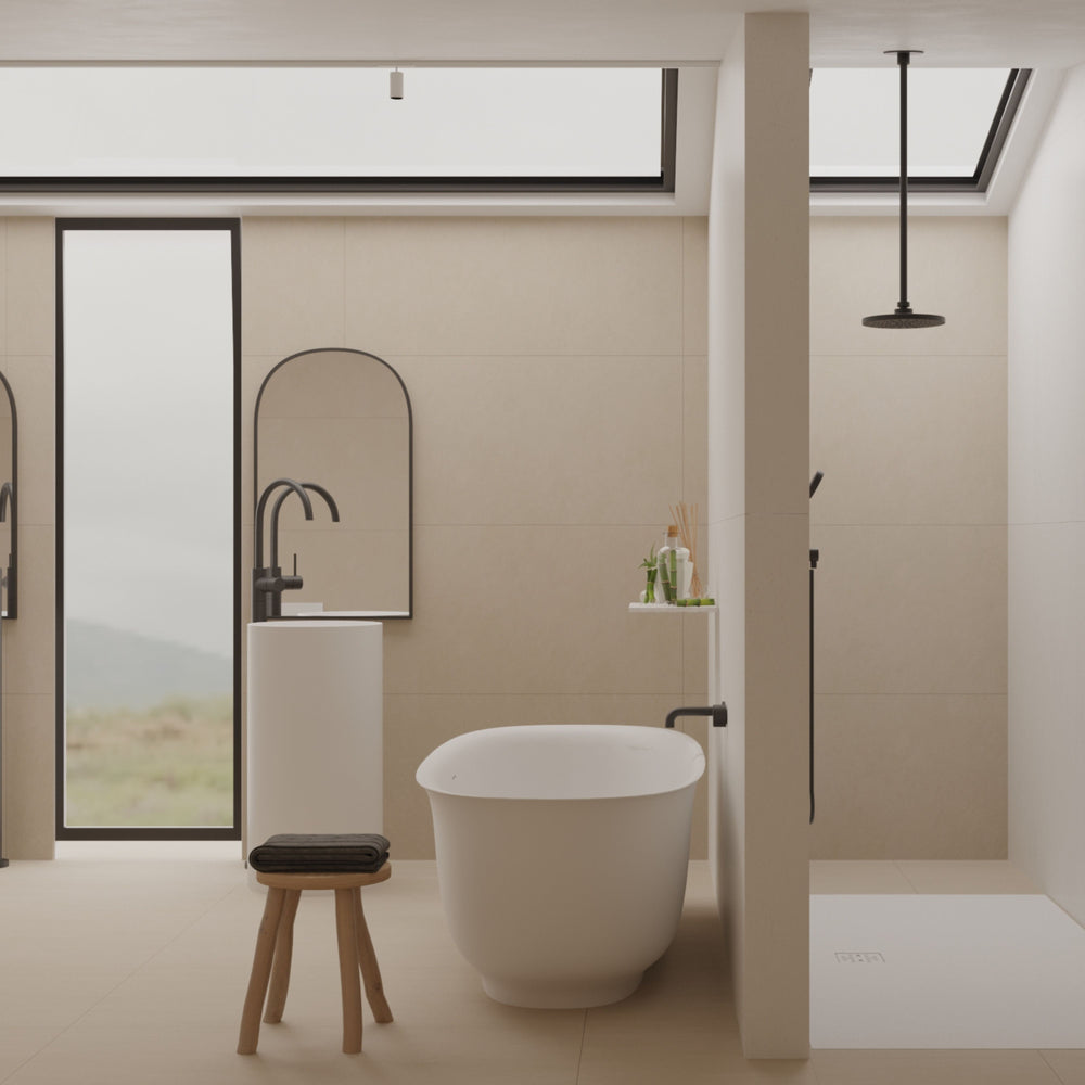 DOMUS LIVING CARIA FREESTANDING BATHTUB WITH OVERFLOW MATTE WHITE 1700MM