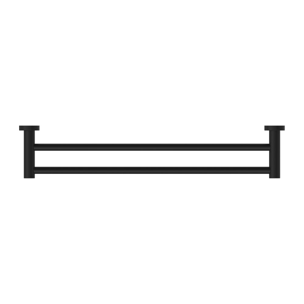 NERO CLASSIC NON-HEATED DOUBLE TOWEL RAIL MATTE BLACK (AVAILABLE IN 600MM AND 800MM)