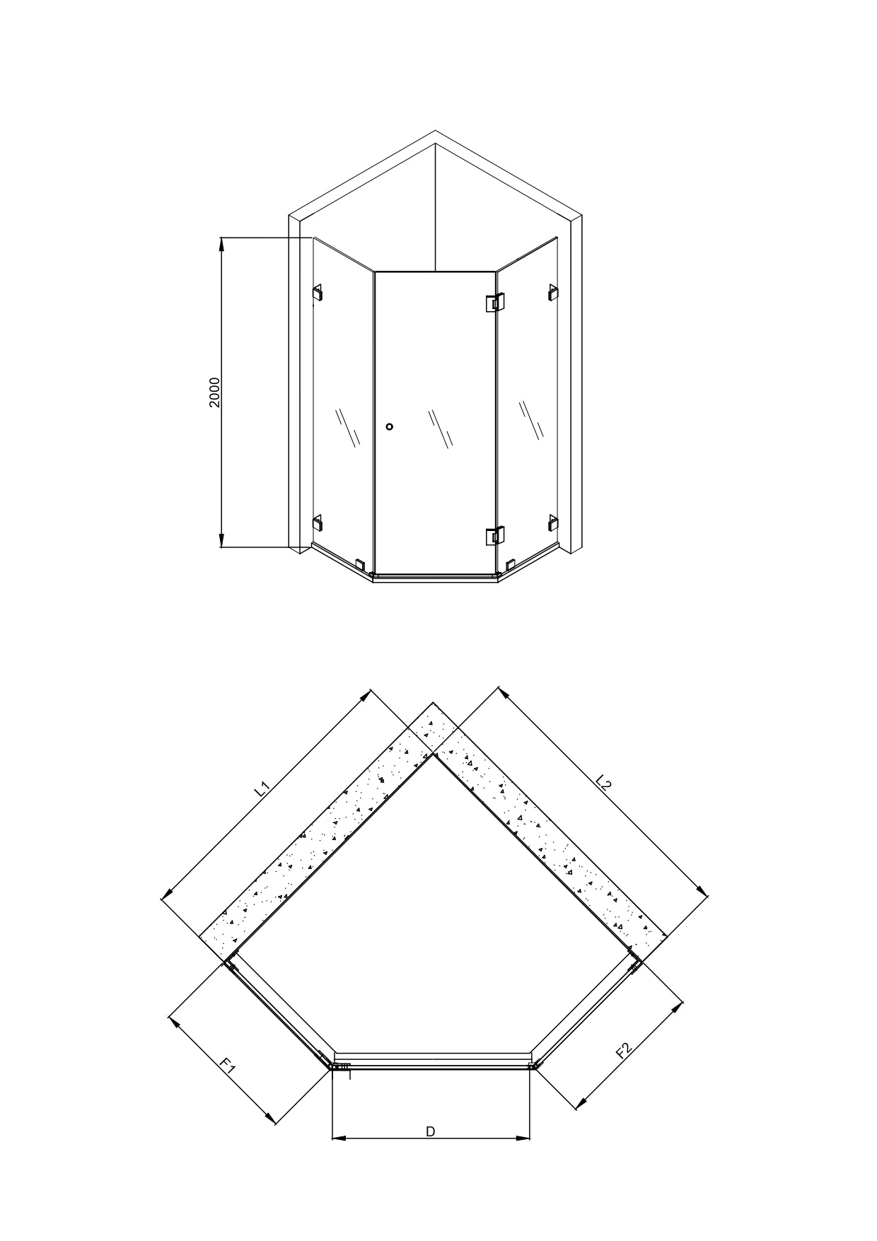 COVEY WALL TO WALL DIAMOND FRAMELESS PIVOT HINGE DOOR BRUSHED BRONZE