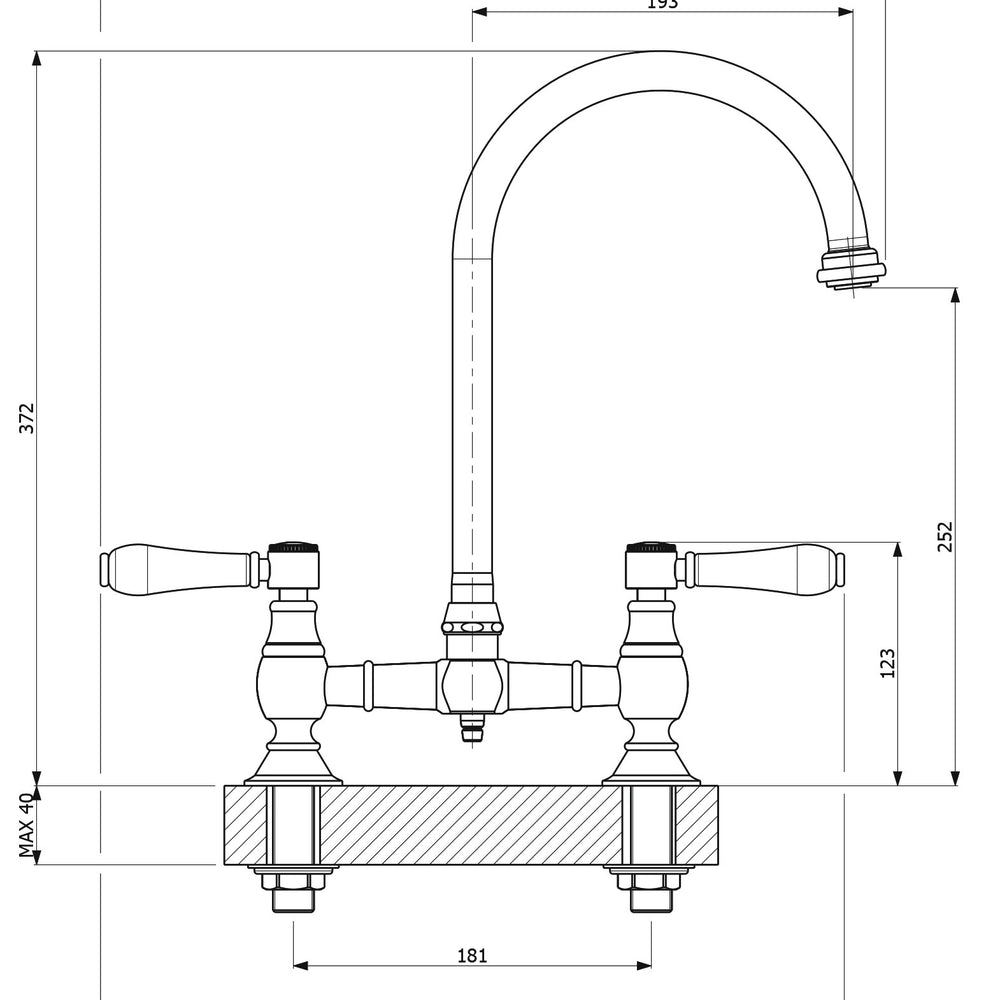 ARMANDO VICARIO PROVINCIAL EXPOSED BREACH SINK MIXER BRUSHED NICKEL