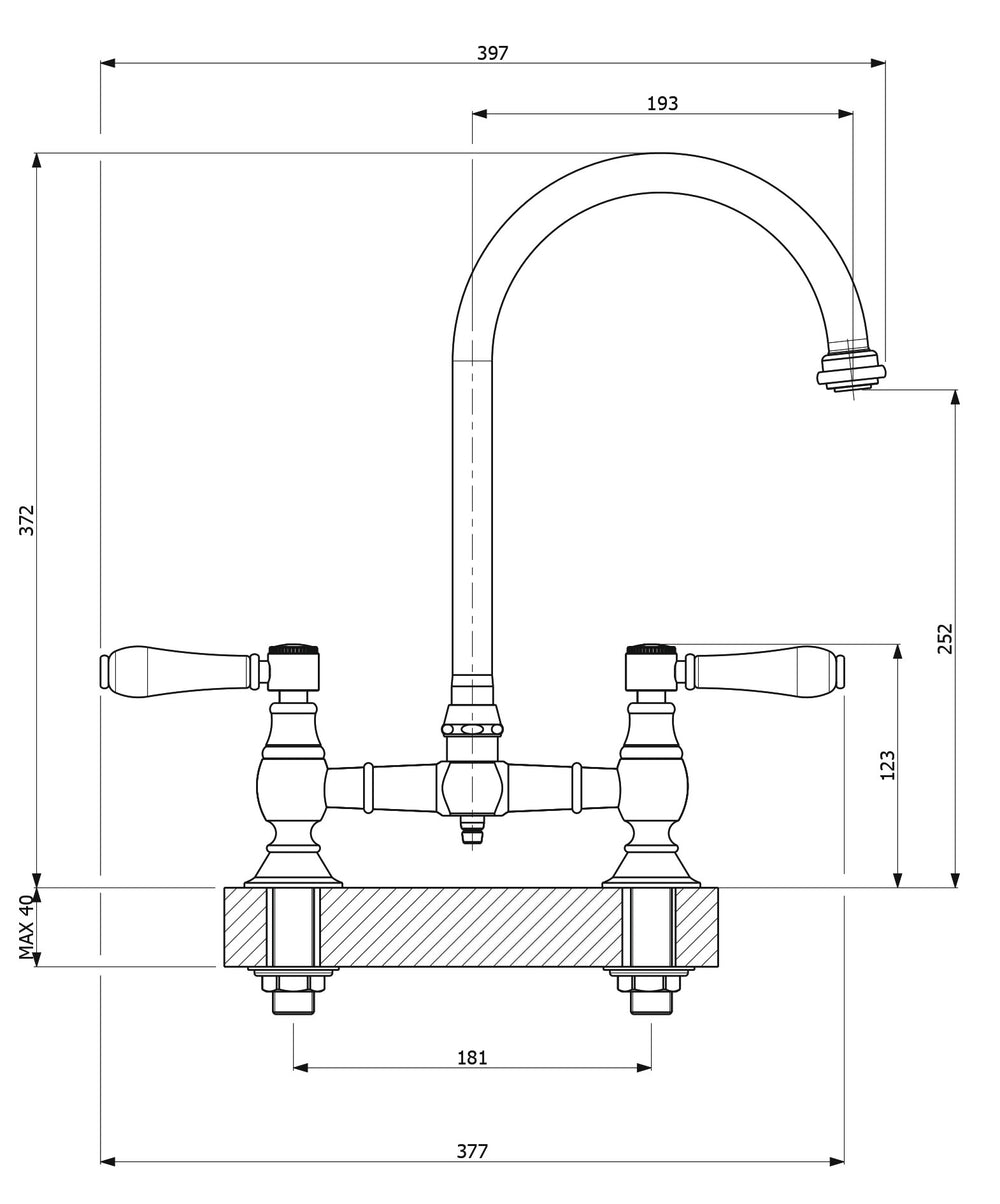 ARMANDO VICARIO PROVINCIAL EXPOSED BREACH SINK MIXER CHROME