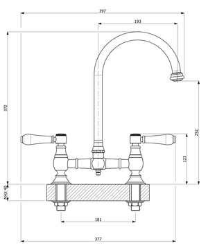 ARMANDO VICARIO PROVINCIAL EXPOSED BREACH SINK MIXER BRUSHED NICKEL