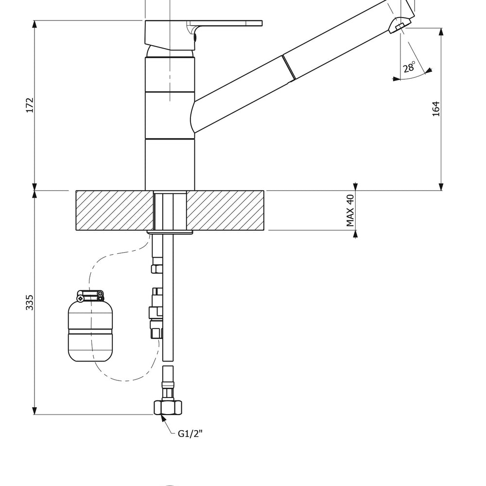 ARMANDO VICARIO LEAD FREE ISA PULL-OUT SINK MIXER CHROME AND ALPINA