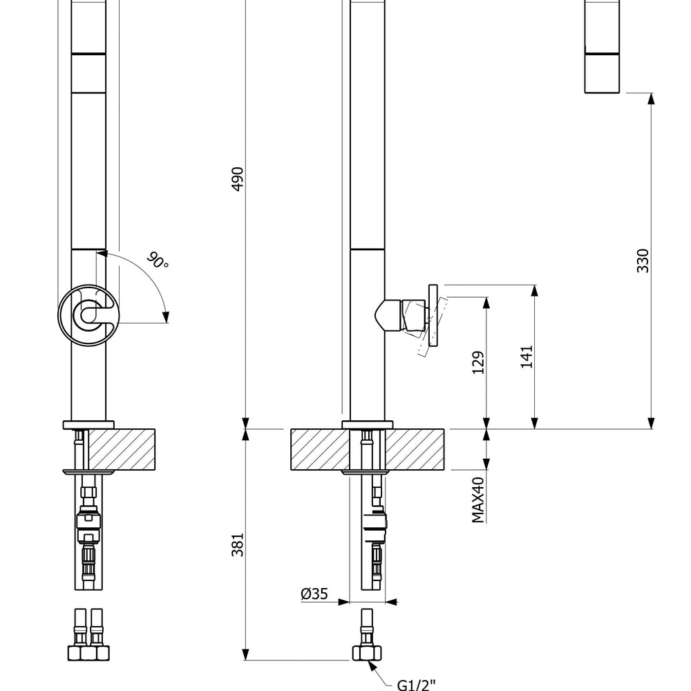 ARMANDO VICARIO PATIO PULL-OUT SINK MIXER STAINLESS STEEL